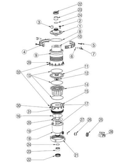 Waterco Multicyclone Half Barrel Union - 50mm Waterco Multicyclone Half Barrel Union - 50mm